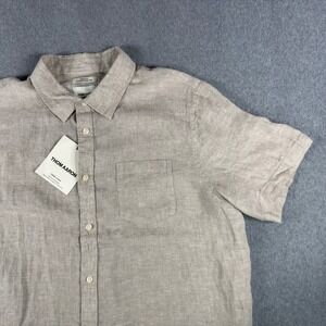 Thom Aaron Men's 100% Linen Button Down Shirt NEW With Tags XXL Beige